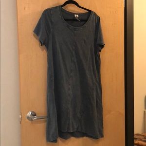 Chambray shirt sleeve casual dress